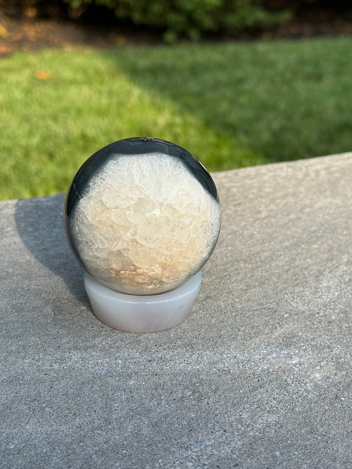 Black Flower Agate Sphere (65MM)