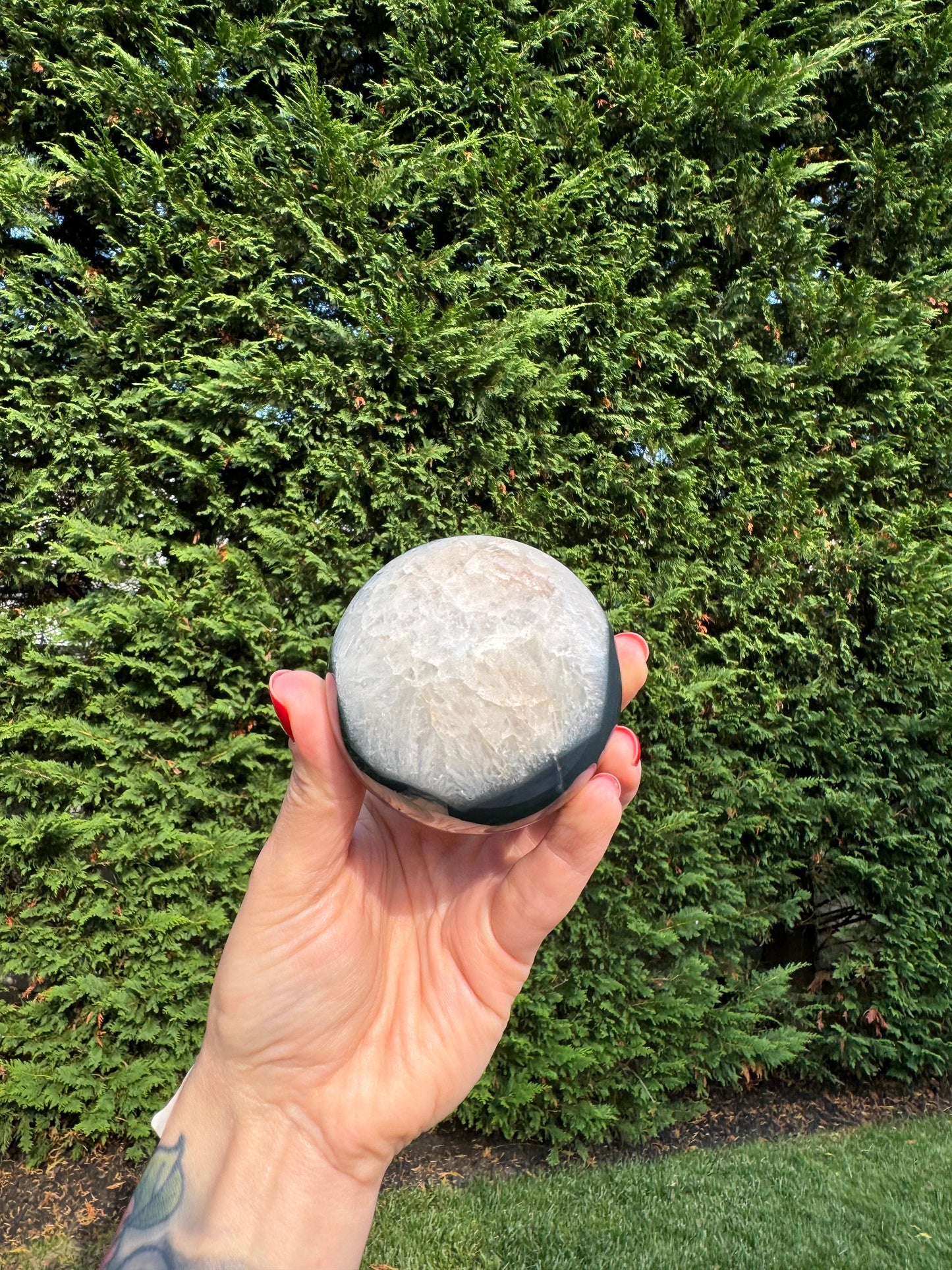 Black Flower Agate Sphere (65MM)