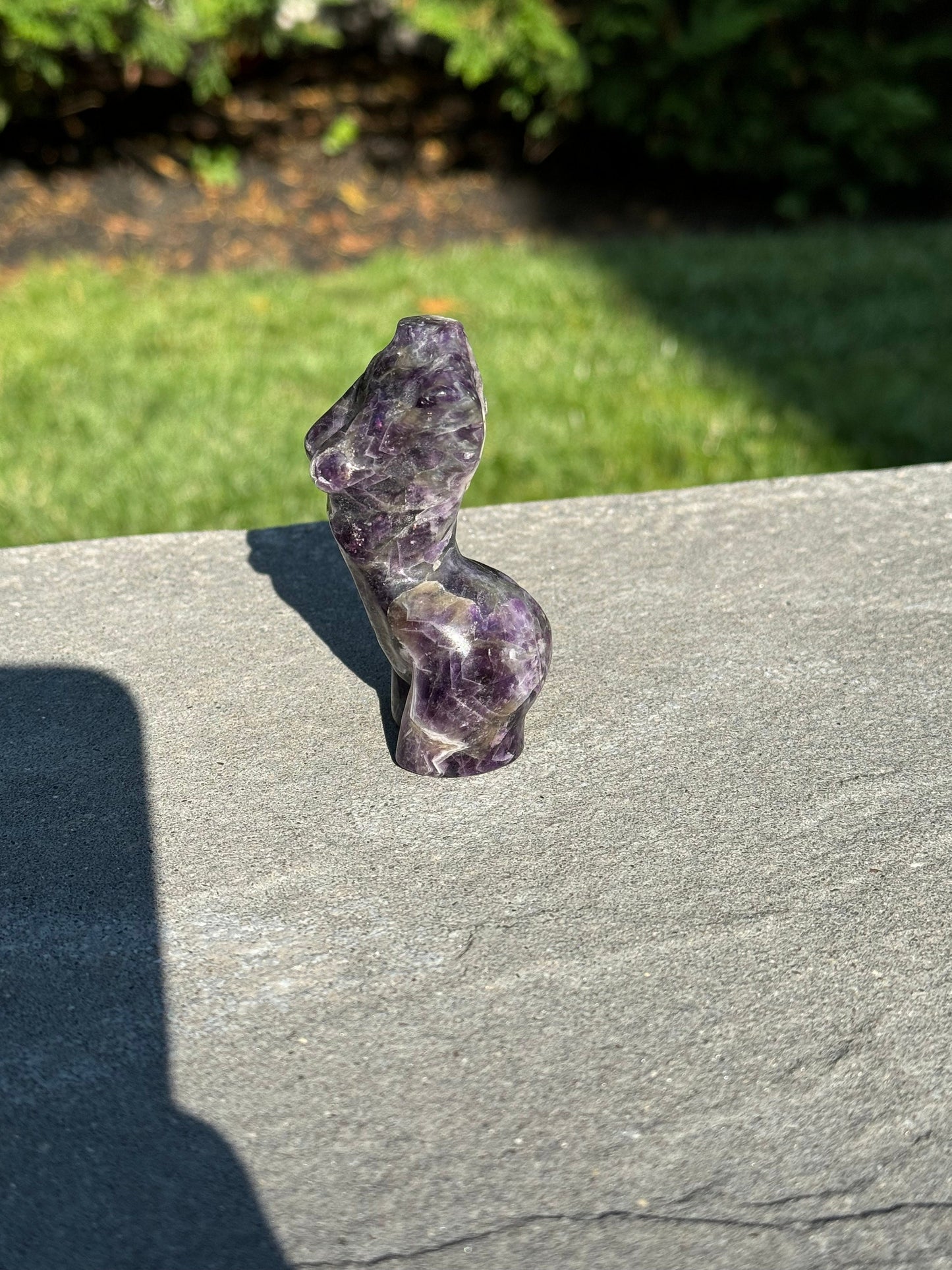 Chevron Amethyst Goddess Body Carving