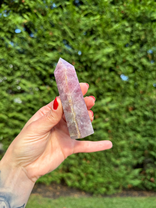 High Quality Lavender Rose Quartz Tower