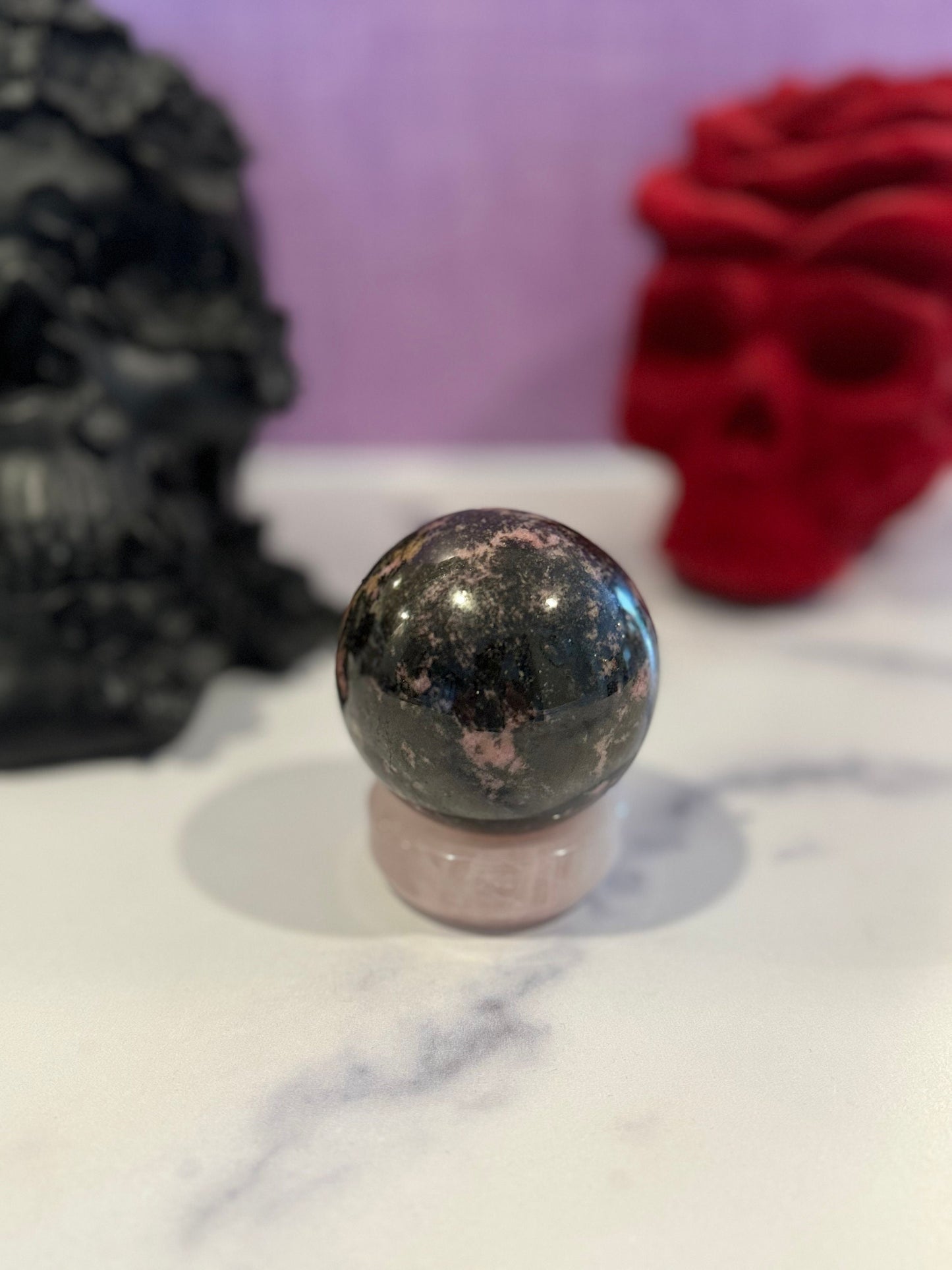 Madagascar Sunset Rhodonite Sphere (63MM)