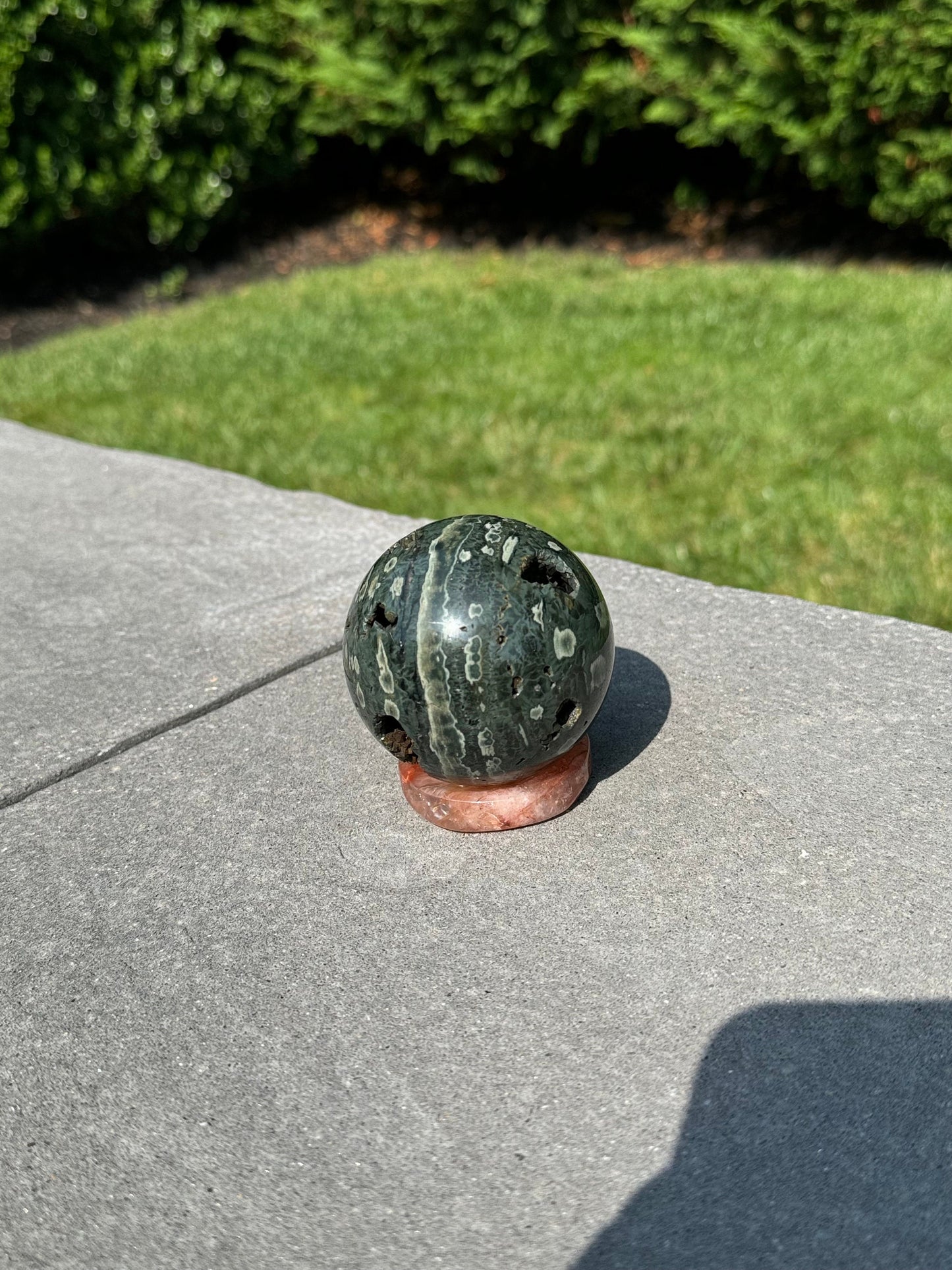Black Druzy Ocean Jasper Sphere (69MM)
