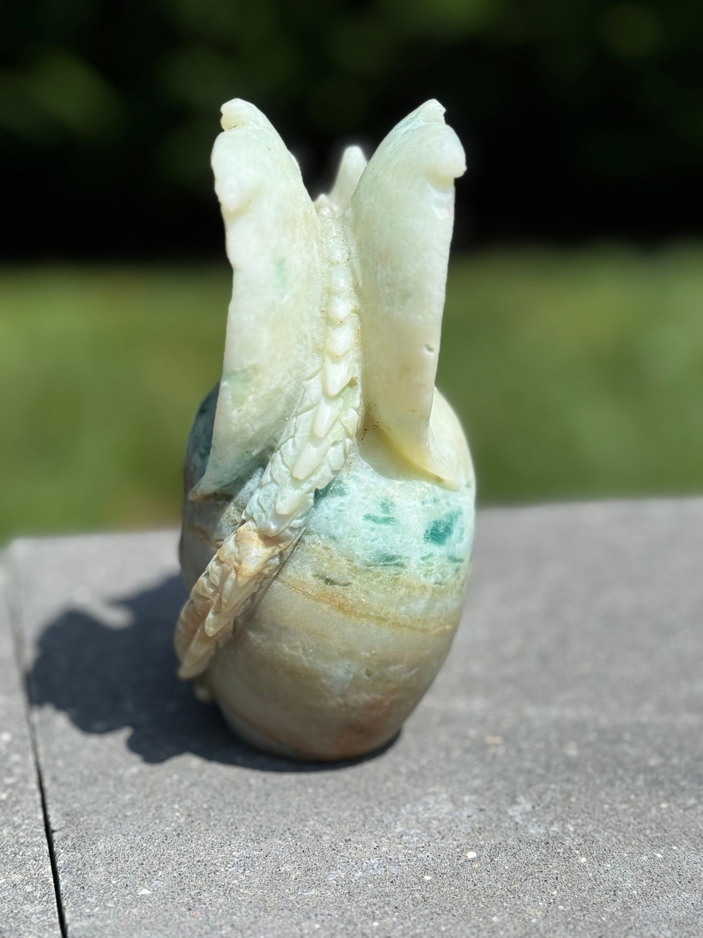 Caribbean Calcite Skull & Dragon Carving