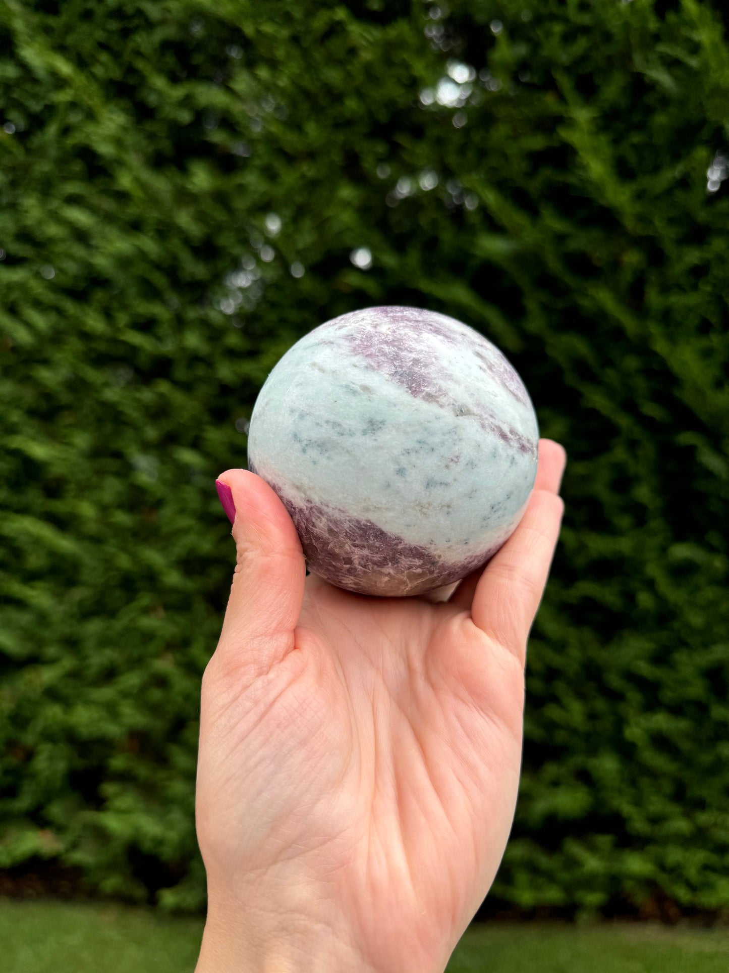 Madagascar Unicorn Stone & Aquamarine Sphere (83MM)
