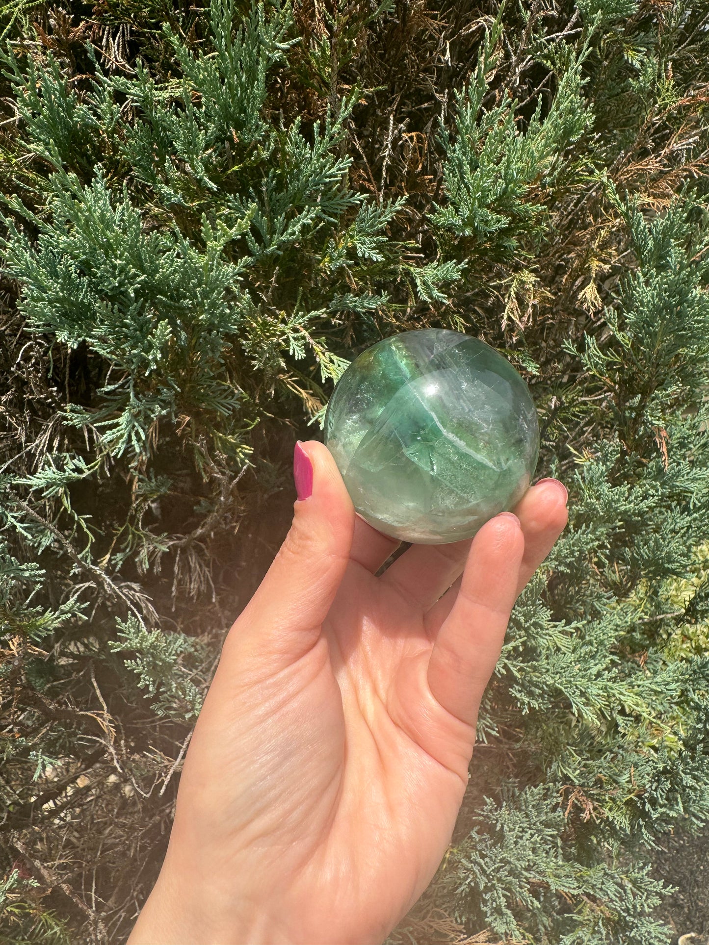 Green & Purple Fluorite Sphere (57MM)