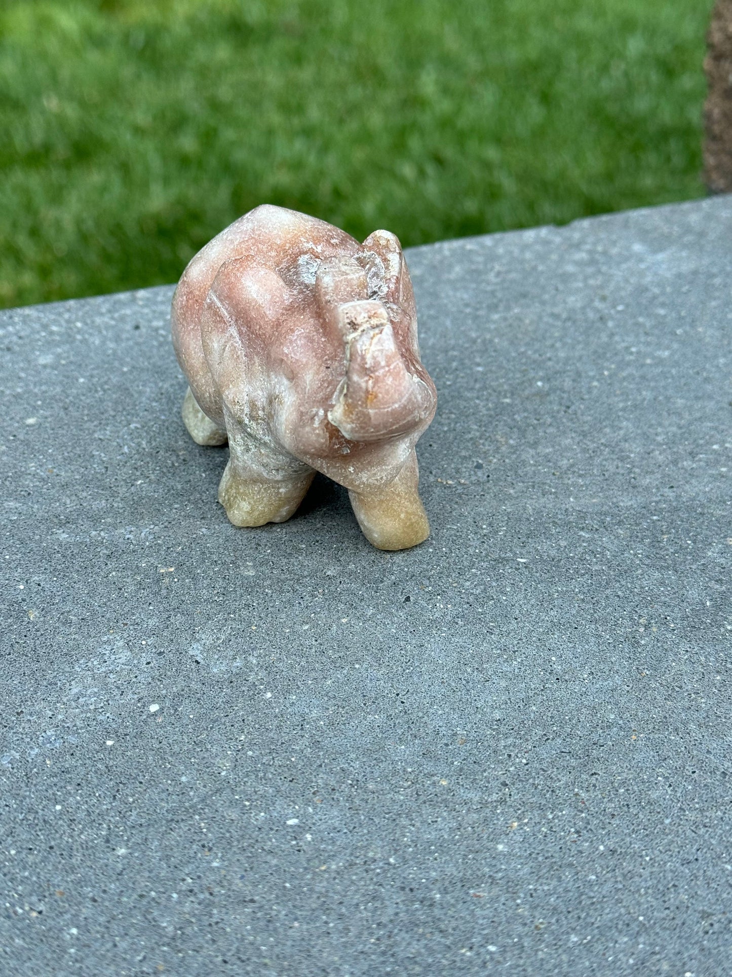 Druzy Pink Amethyst Elephant Carving