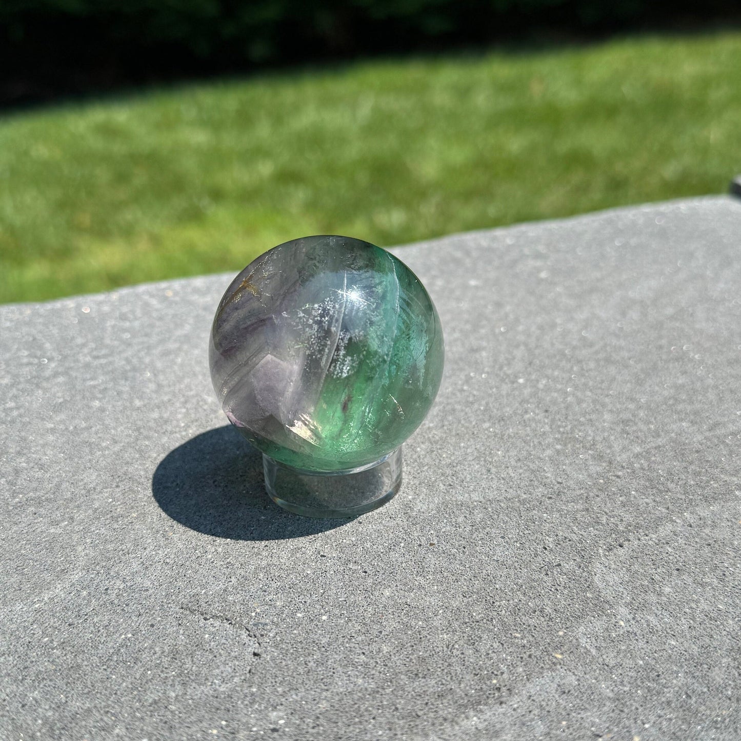 Green & Purple Fluorite Sphere (51MM)