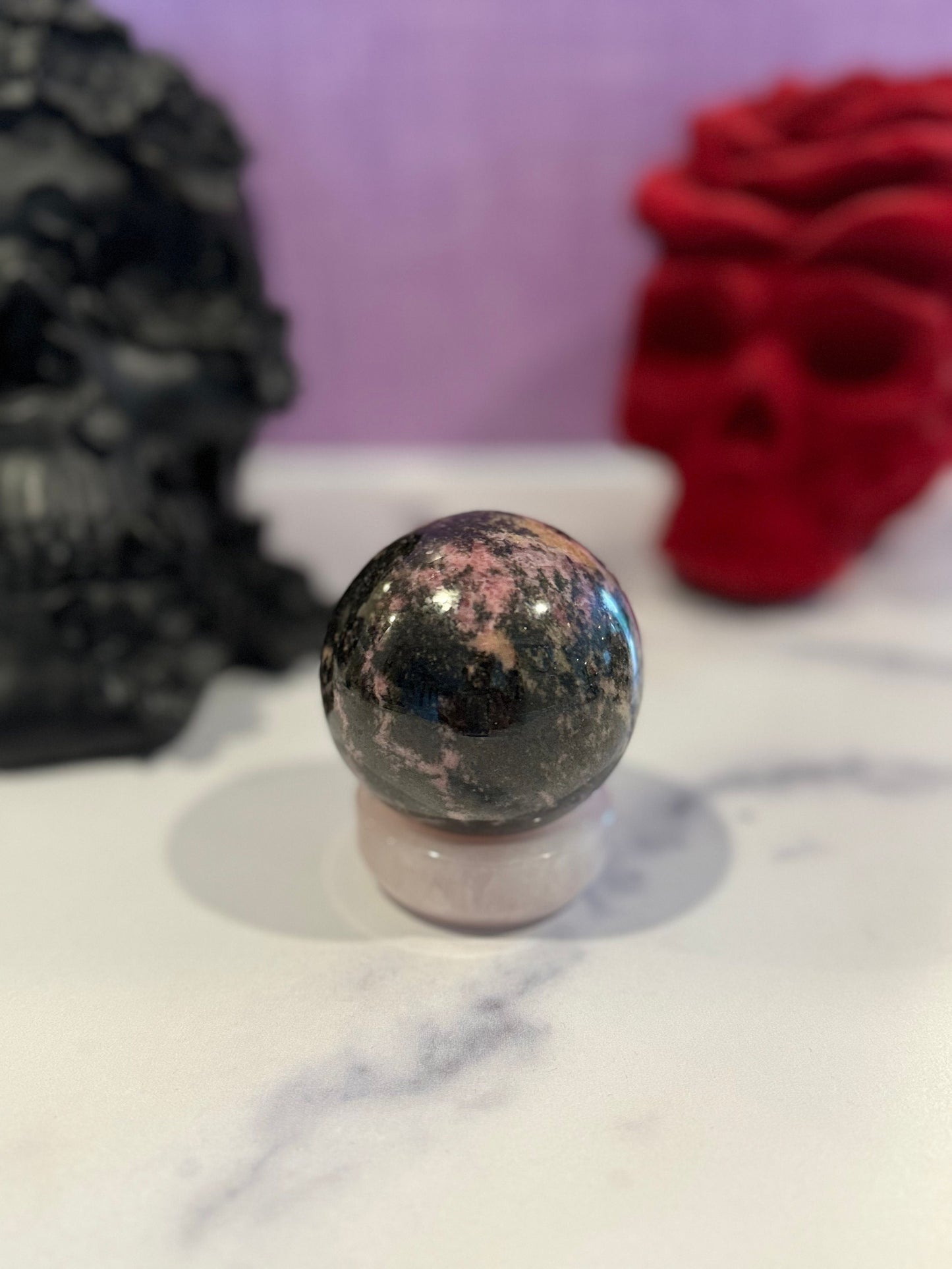 Madagascar Sunset Rhodonite Sphere (63MM)