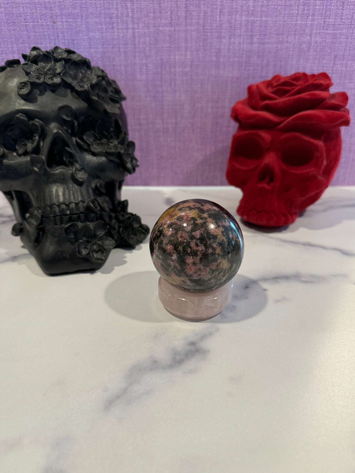 Madagascar Sunset Rhodonite Sphere (63MM)