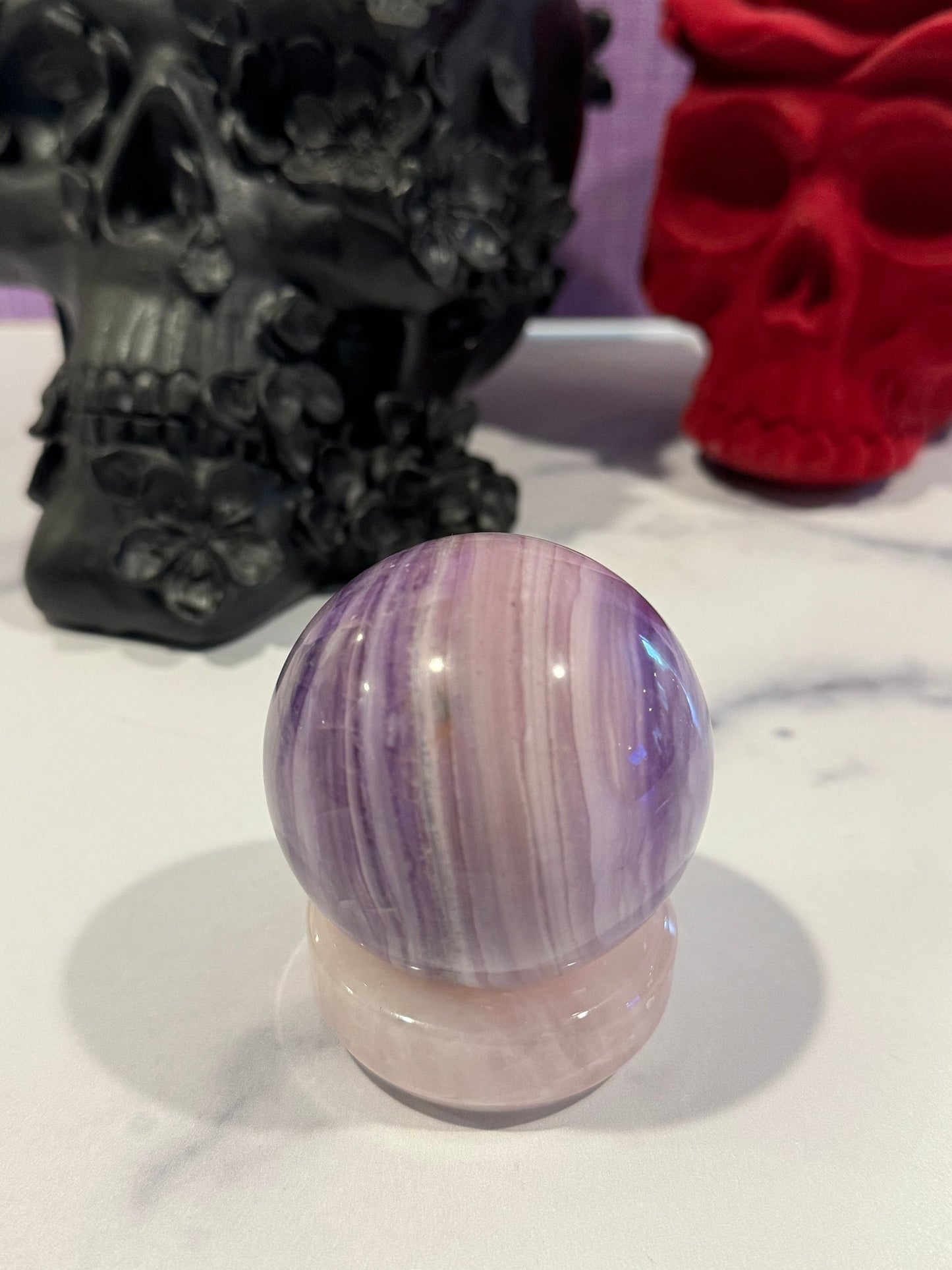 Purple Silky Fluorite Sphere (58MM)