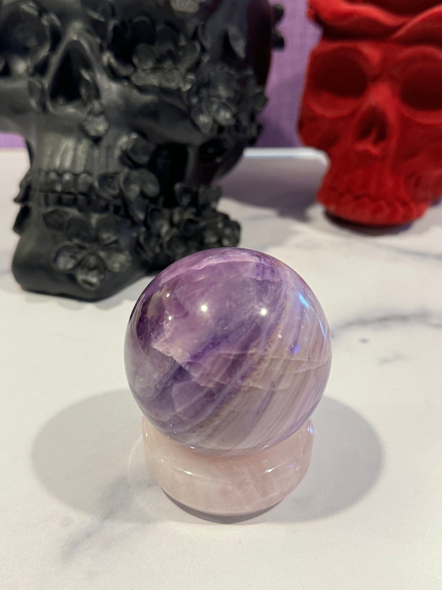 Purple Silky Fluorite Sphere (58MM)