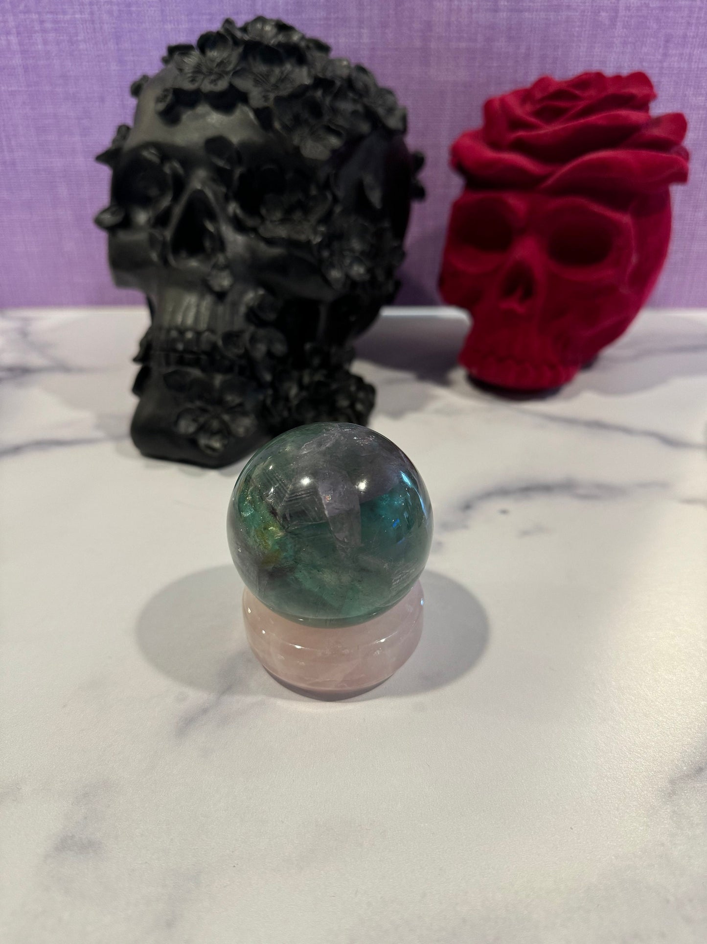 Green & Purple Fluorite Sphere (56MM)