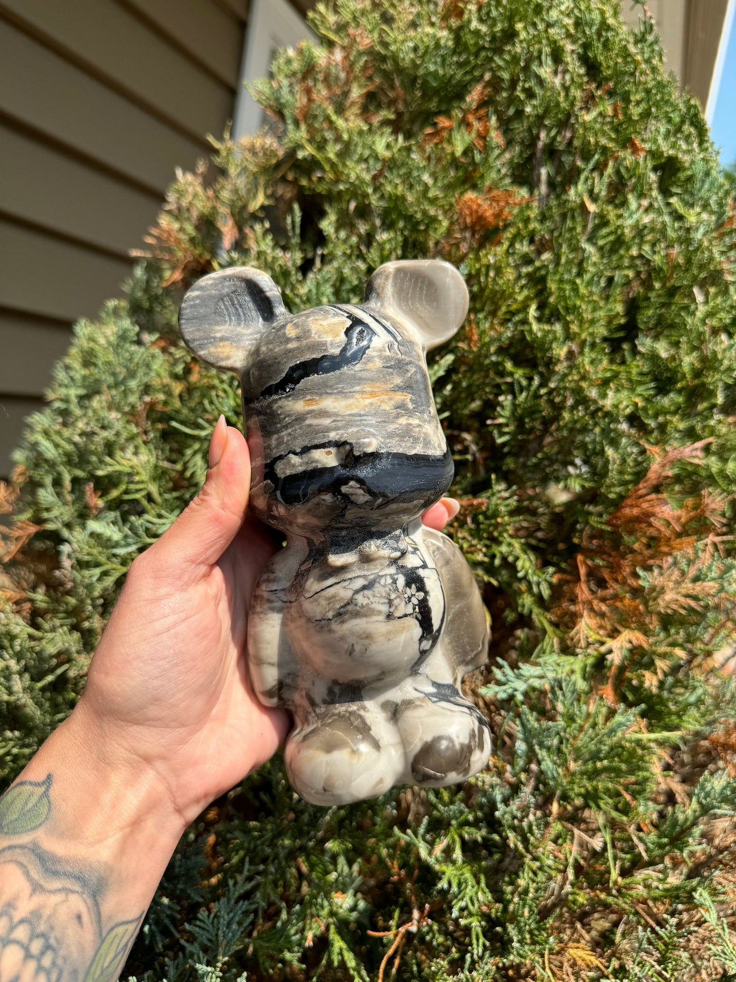 XL Druzy Volcano Agate Mickey Carving (2.13lbs)