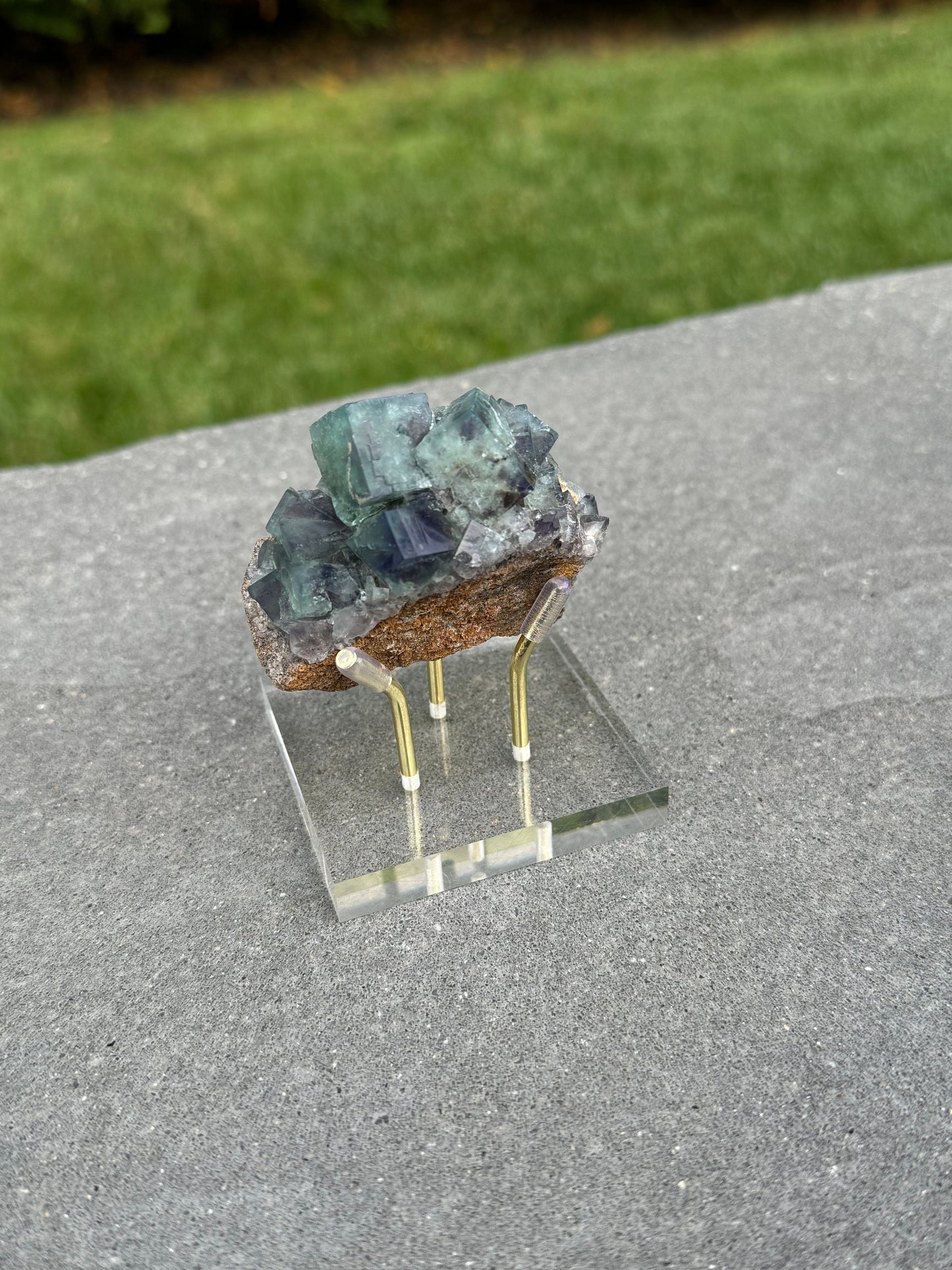 Green & Purple Fluorite Cubic Specimen (Diana Maria Mine, UK)