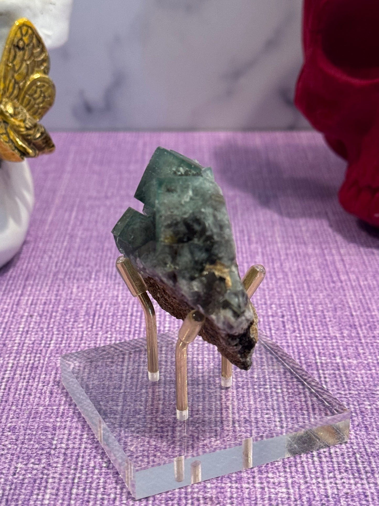 Green & Purple Fluorite Cubic Specimen (Diana Maria Mine, UK)