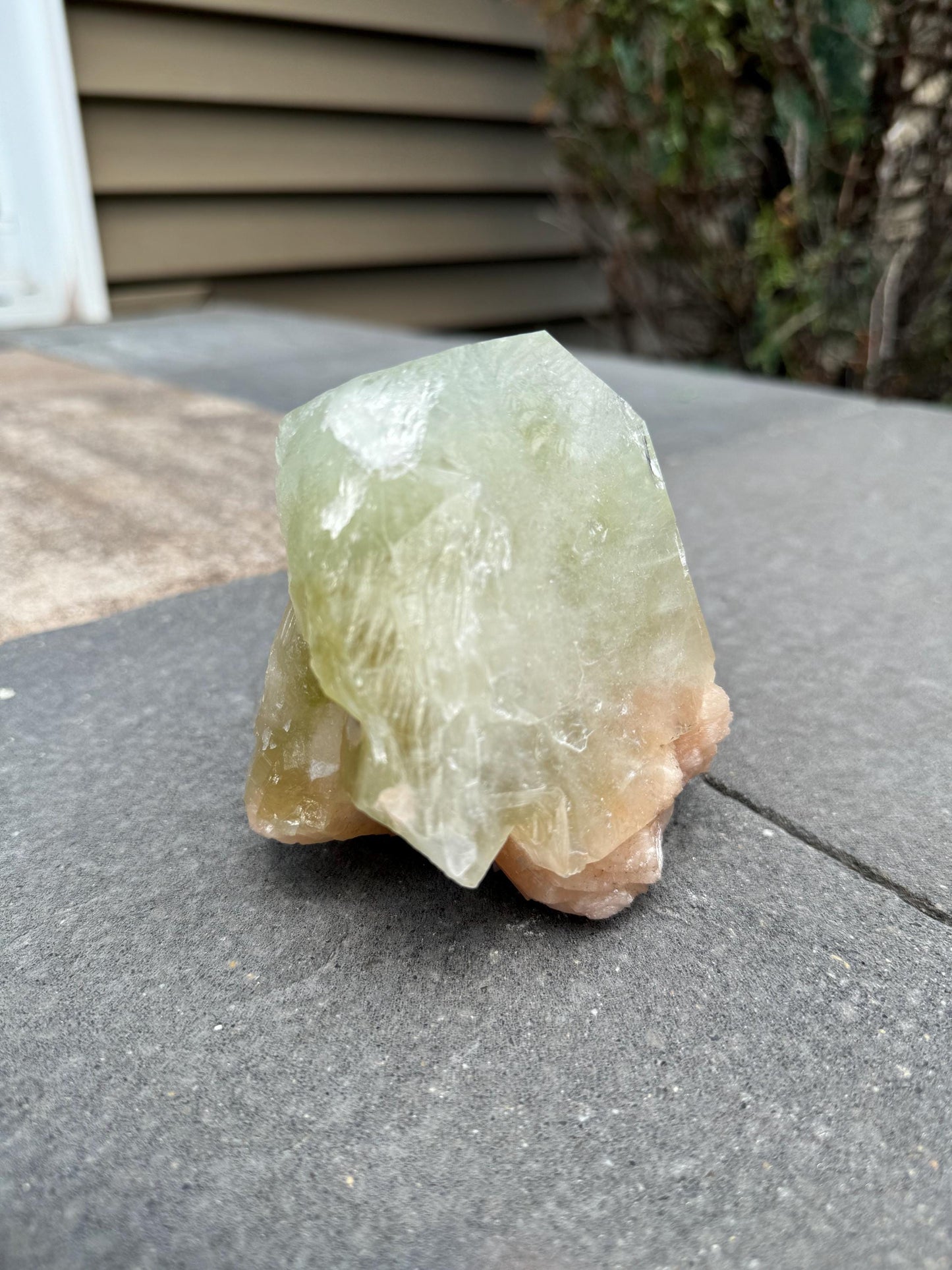 High Quality XL Green Cubic Apophyllite Pink Stilbite Specimen (Maharashtra, India)