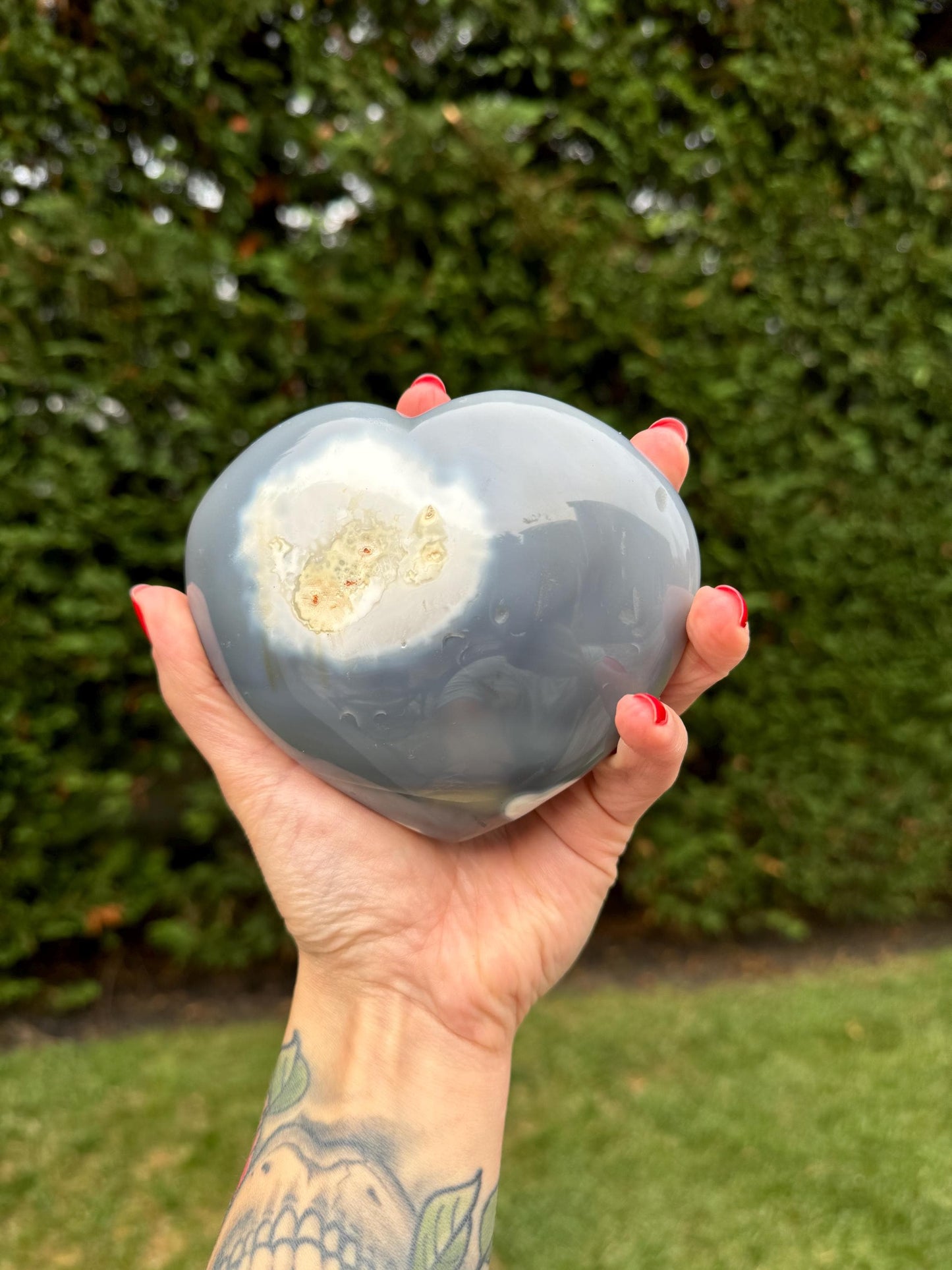Orca Agate Heart Carving
