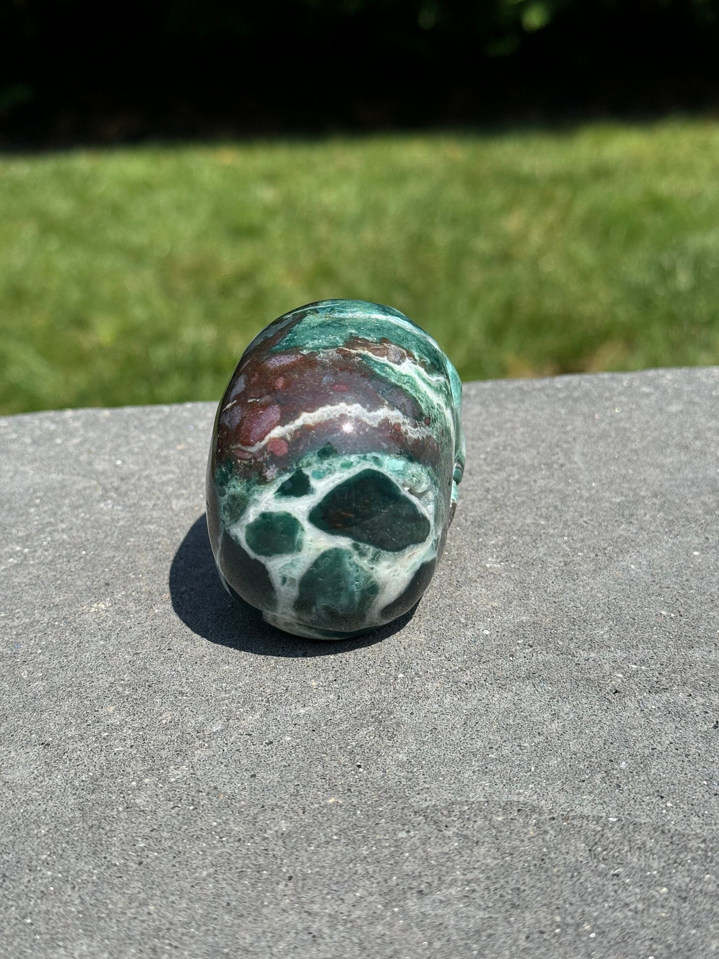 Ocean Jasper Skull Carving (2.9")