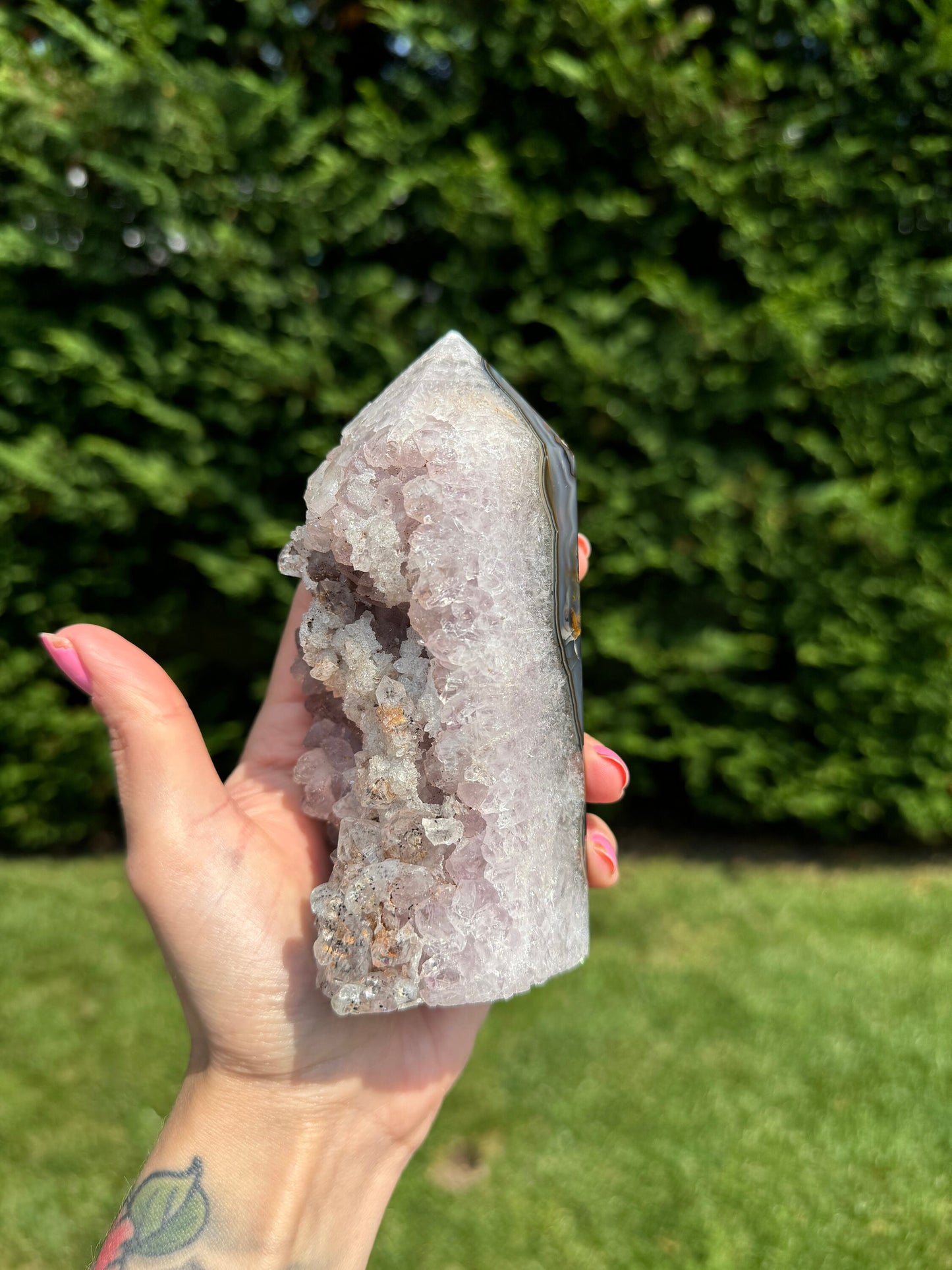 Sugar Druzy Purple Amethyst Tower