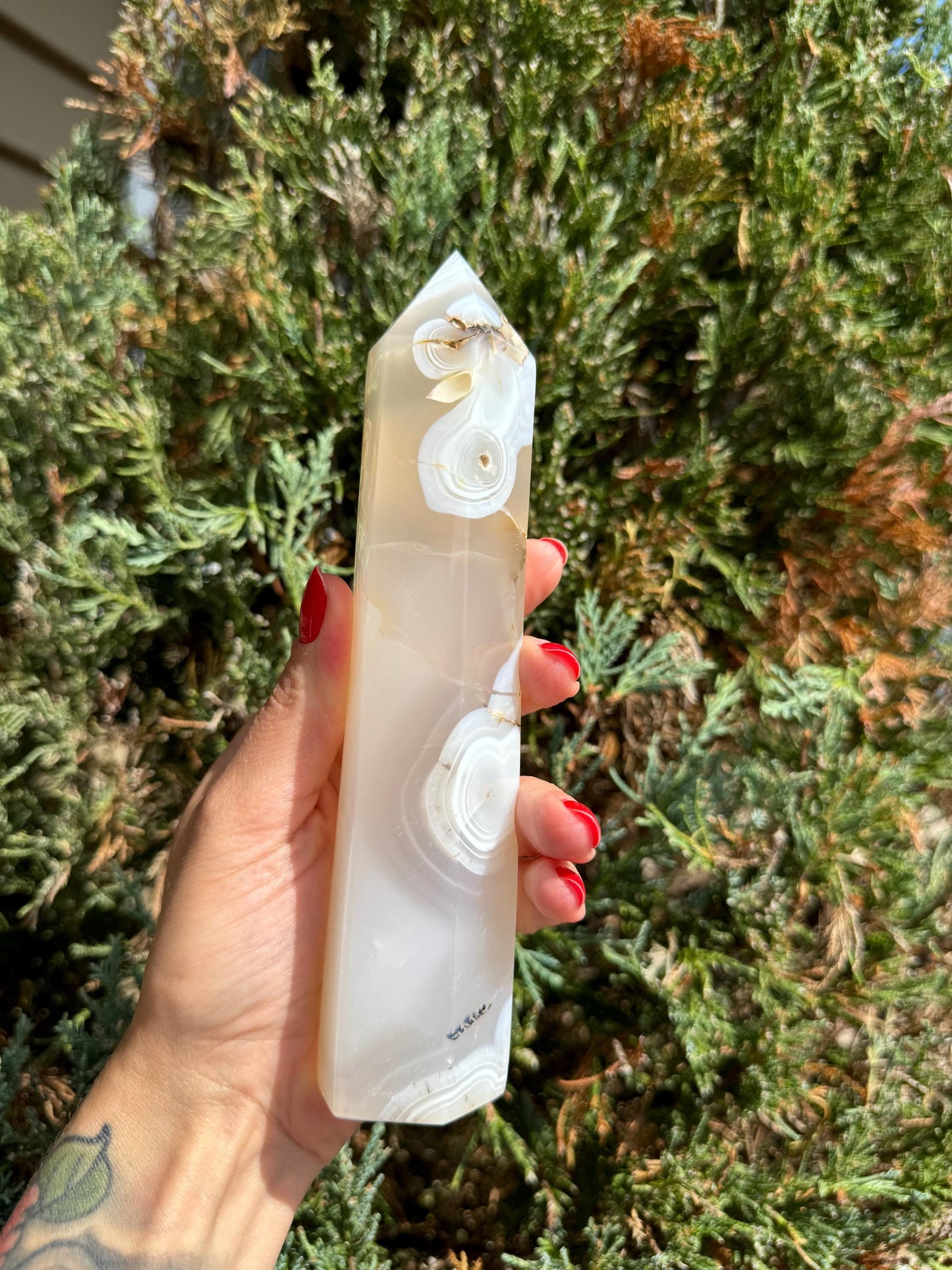 Druzy Agate Dendritic Obelisk