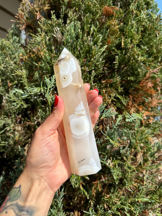 Druzy Agate Dendritic Obelisk