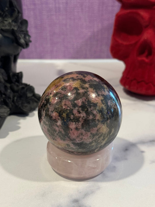 Madagascar Sunset Rhodonite Sphere (63MM)