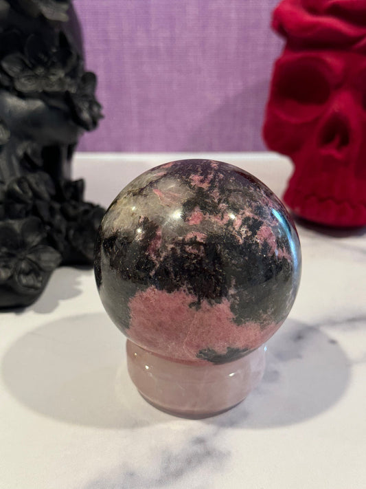 Madagascar Sunset Rhodonite Sphere (72MM)