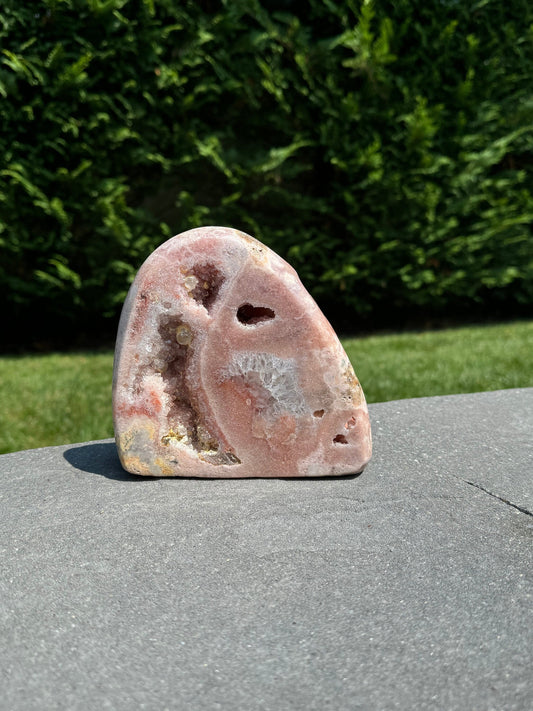 Druzy Pink Amethyst Freeform w/ Calcite