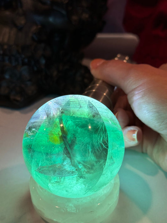 Green & Purple Fluorite Sphere (56MM)