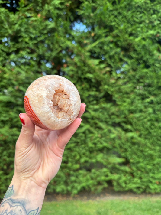 Banded Druzy Sardonyx Sphere (80MM)