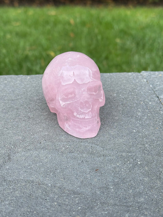 Rose Quartz Skull Carving (2.25")