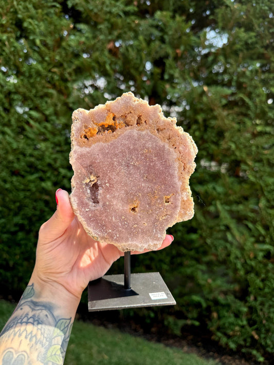 Brazilian Pink Amethyst on Stand