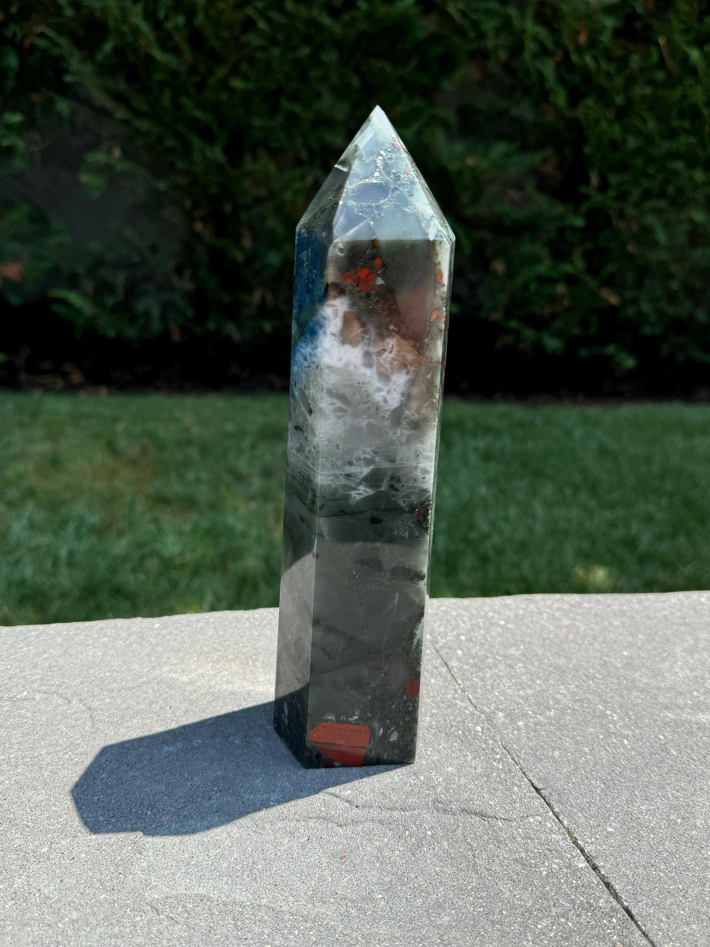 XL African Bloodstone Tower w/ Pyrite Inclusions (9.5")