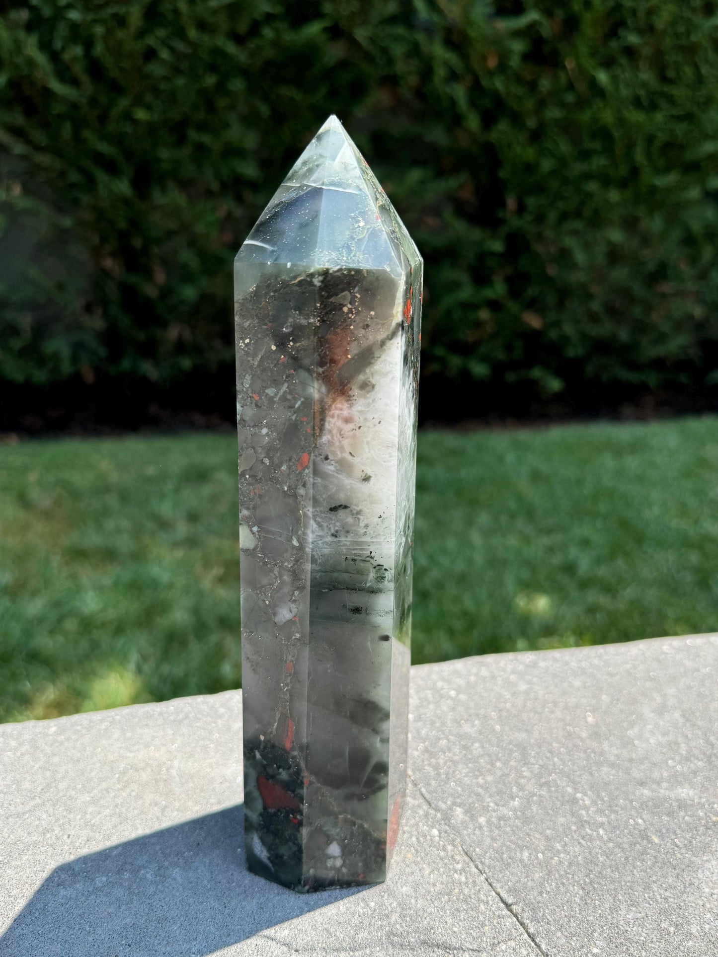 XL African Bloodstone Tower w/ Pyrite Inclusions (9.5")