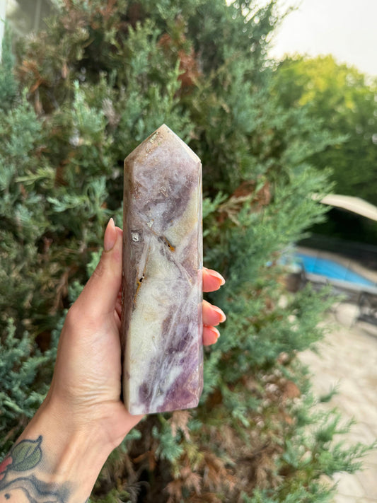 Included Garden Purple Fluorite Tower