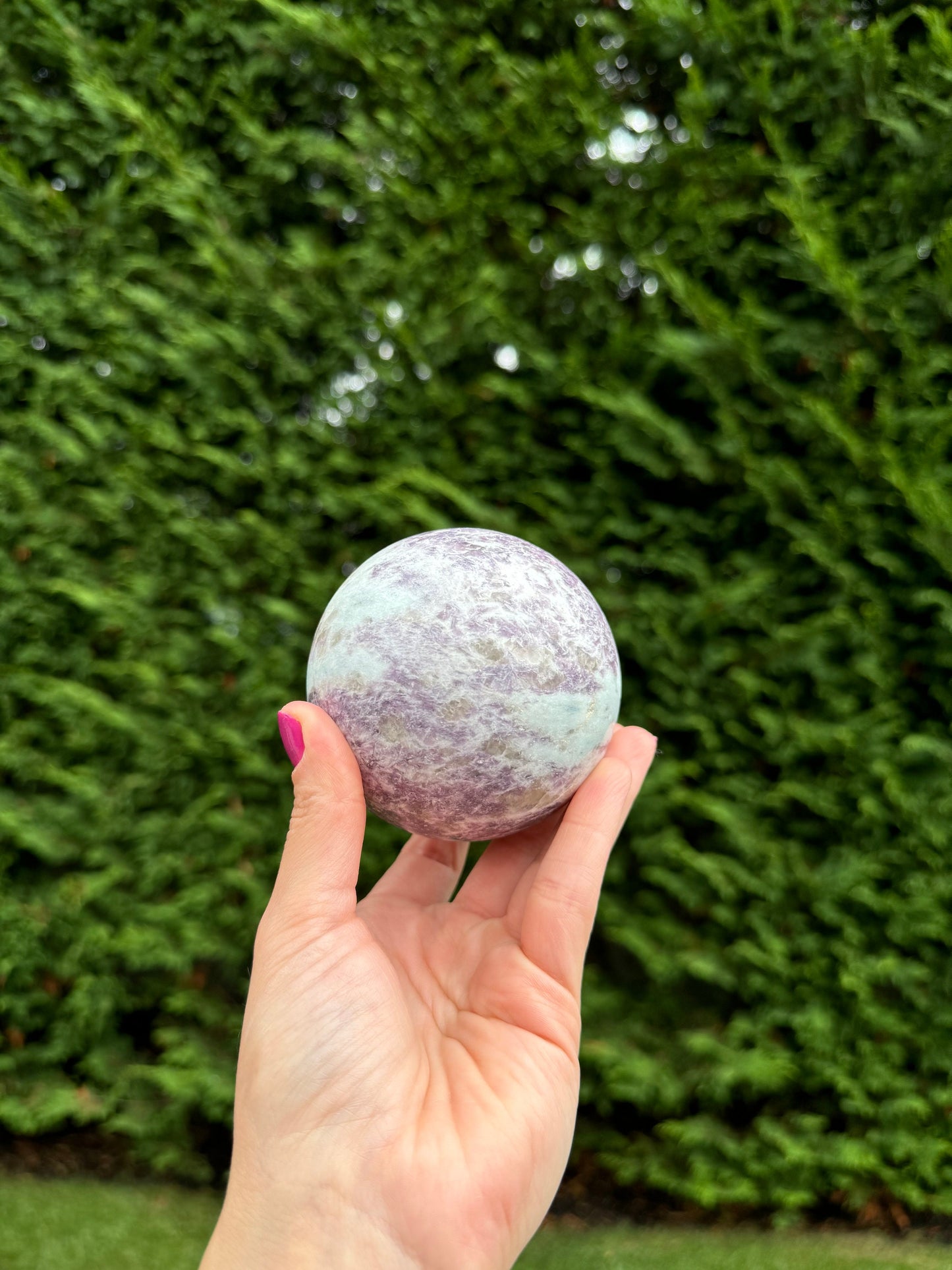 Madagascar Unicorn Stone & Aquamarine Sphere (83MM)