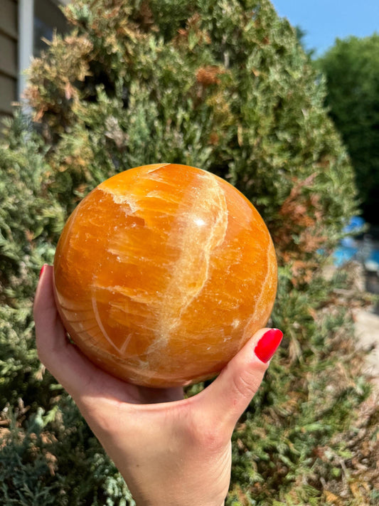XL Orange Calcite Sphere (112MM)