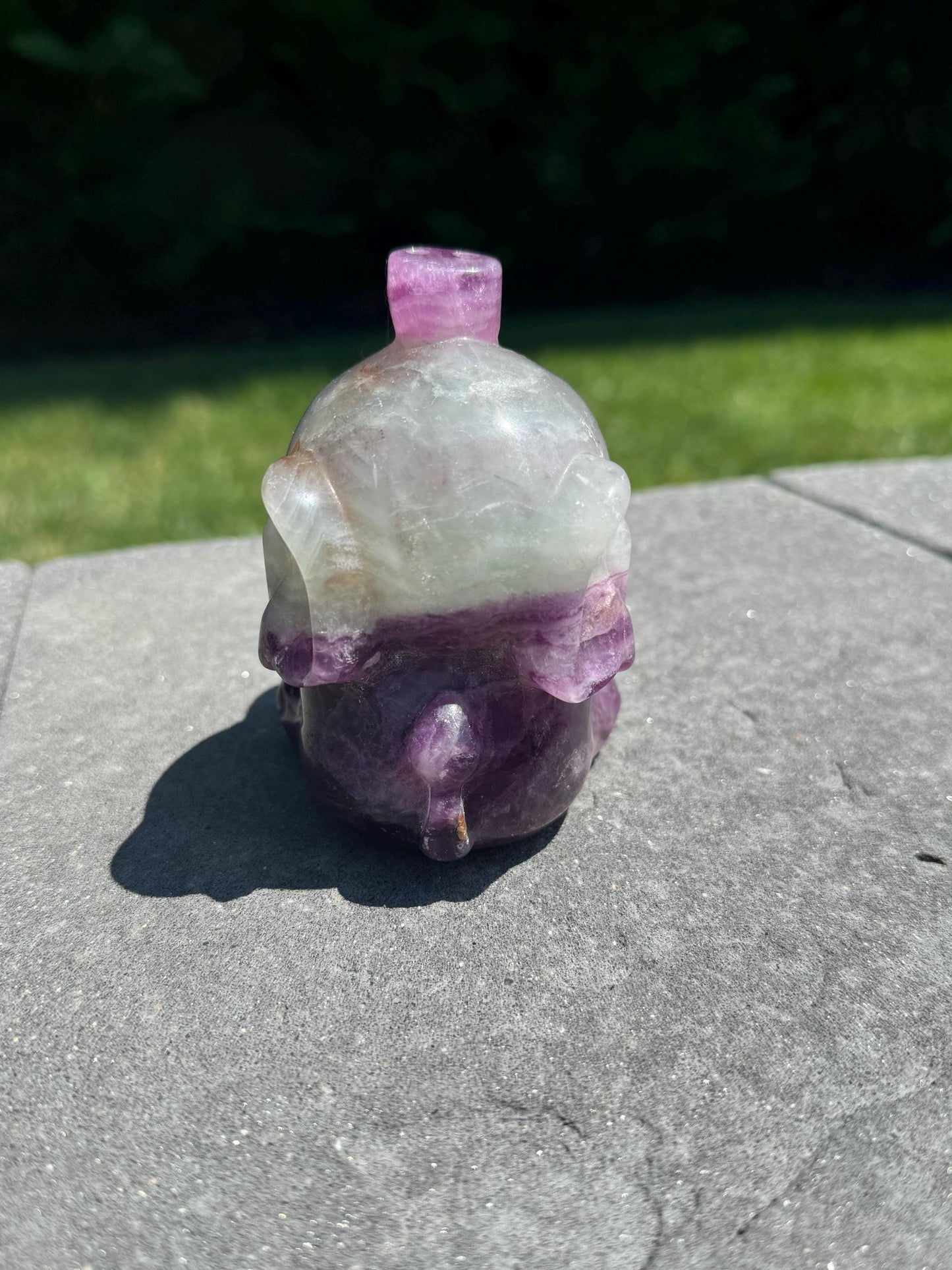 Rainbow Fluorite Sitting Elephant Carving