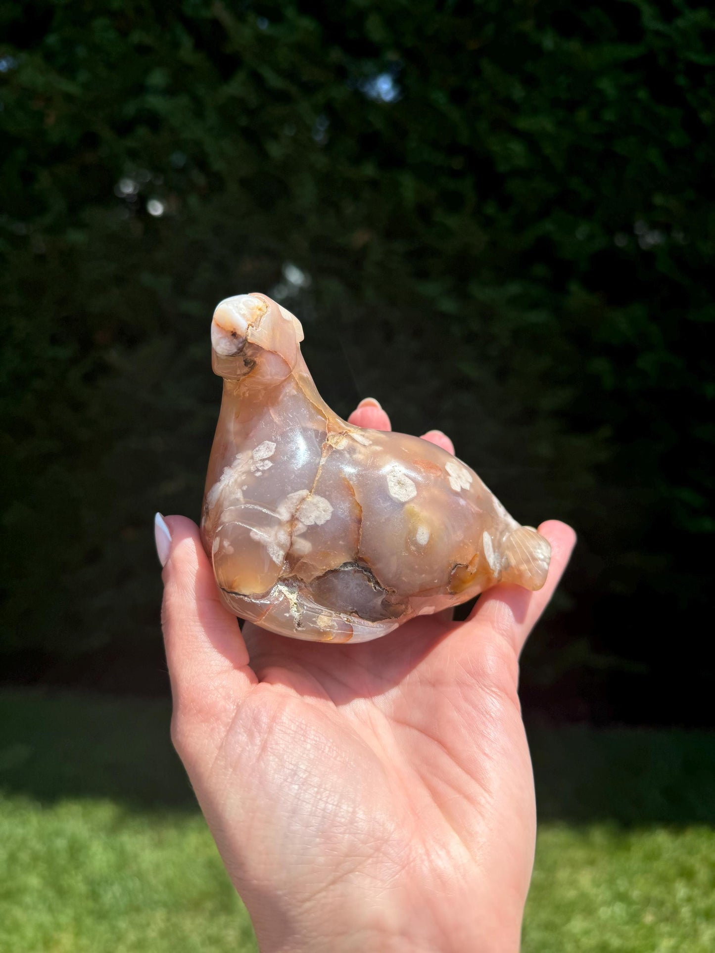 Druzy Flower Agate Seal Carving