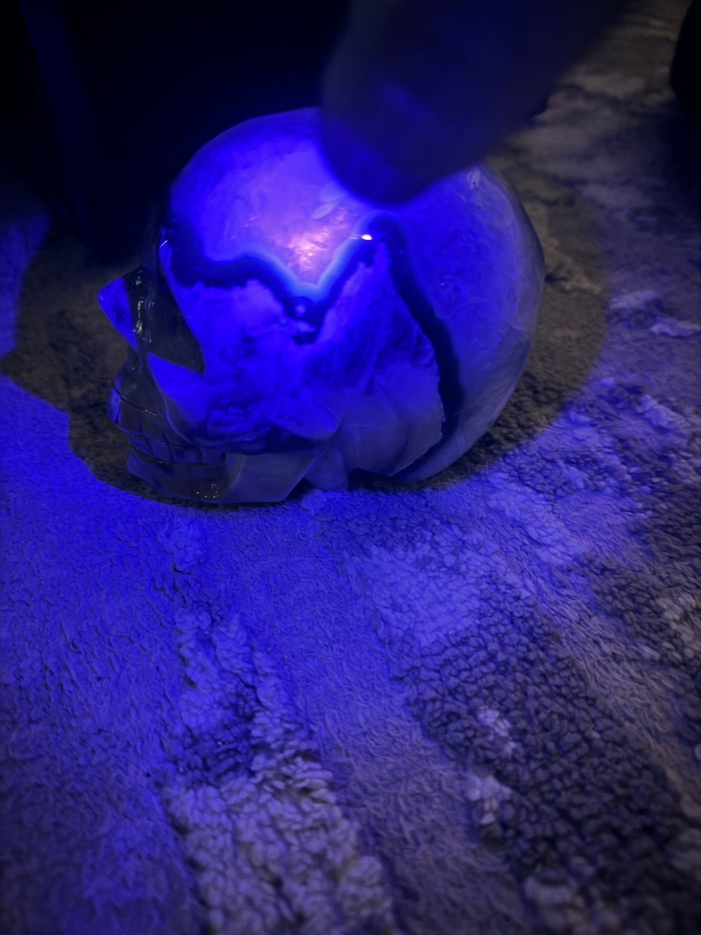 Volcano Agate Skull Carving (4.5")