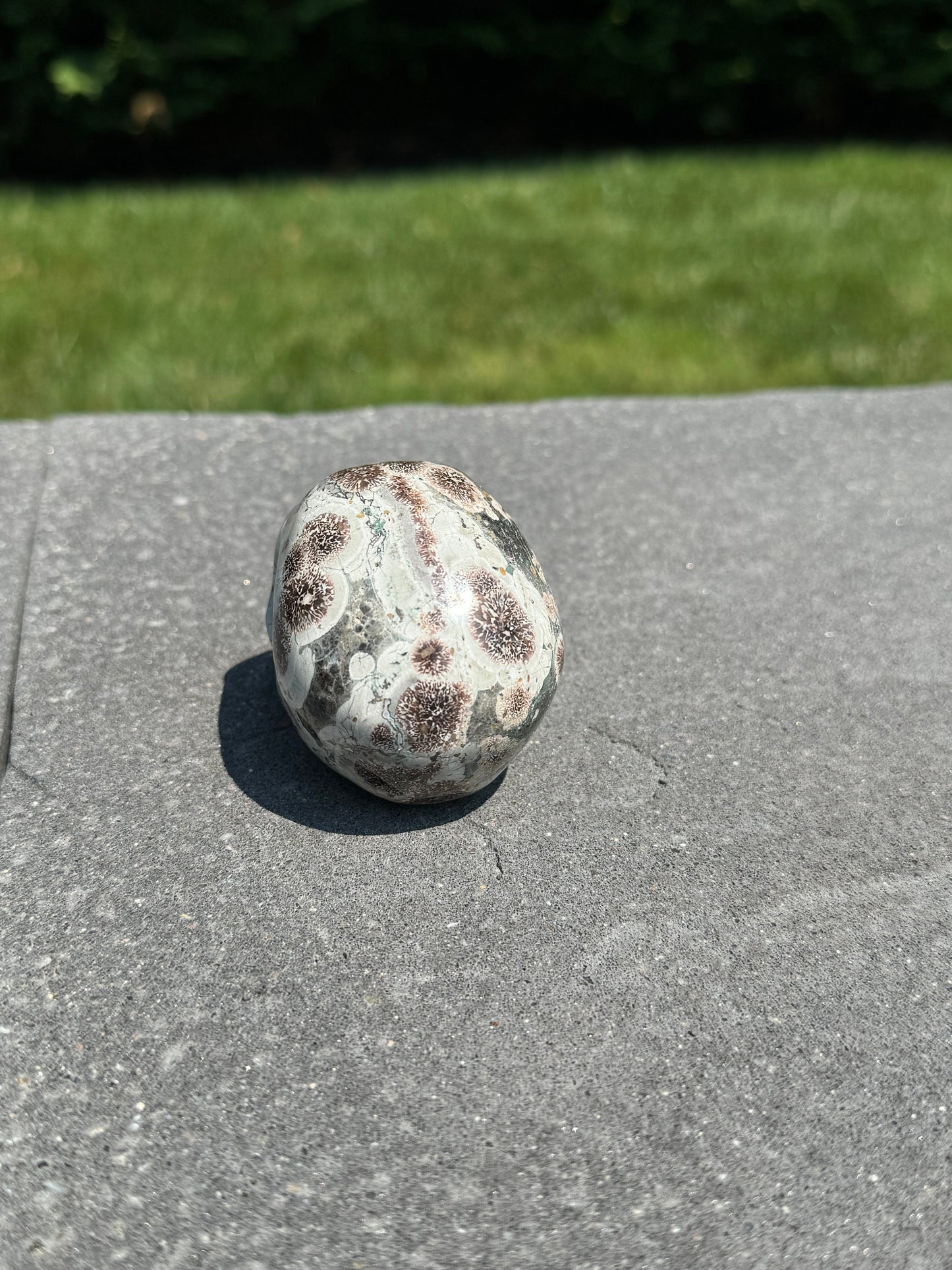 Green Sakura Jasper Skull Carving (2.68")