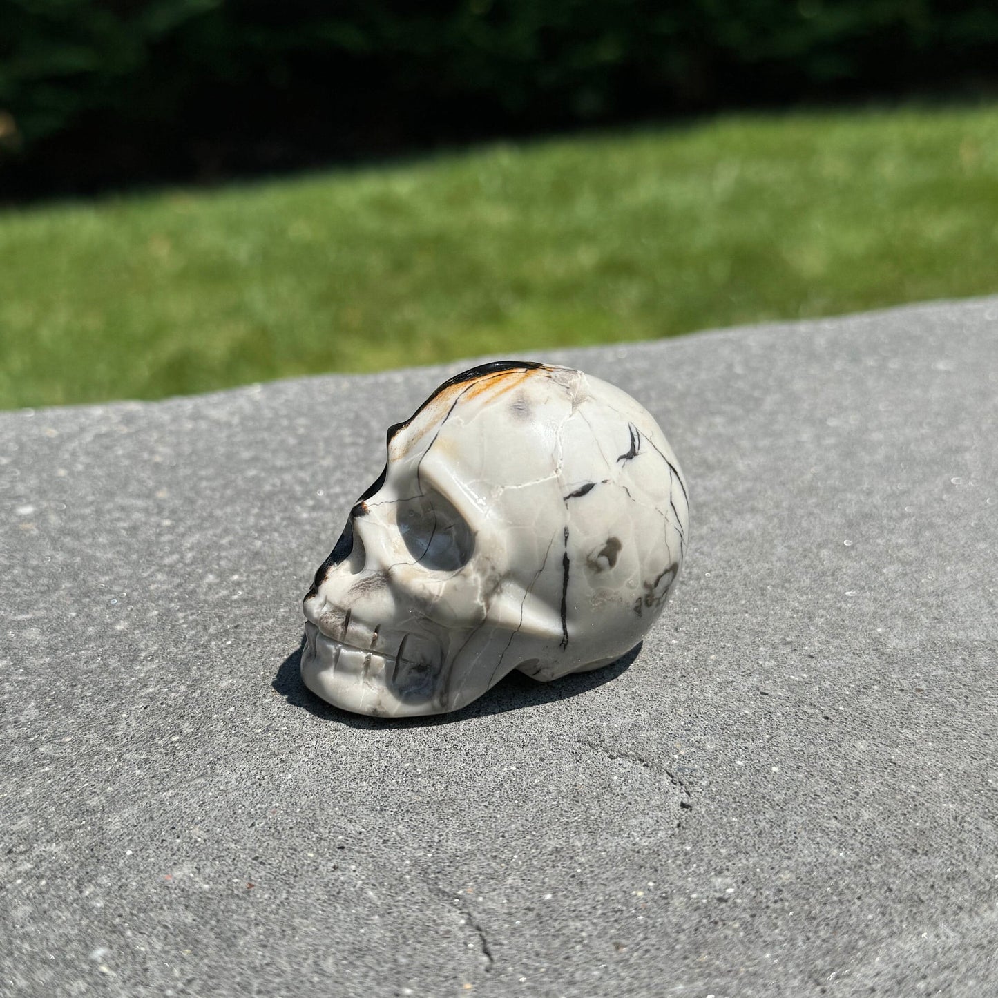 Chocolate Calcite Skull Carving