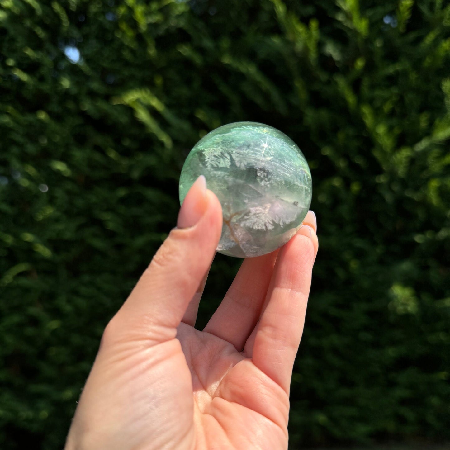 Green & Purple Fluorite Sphere (51MM)