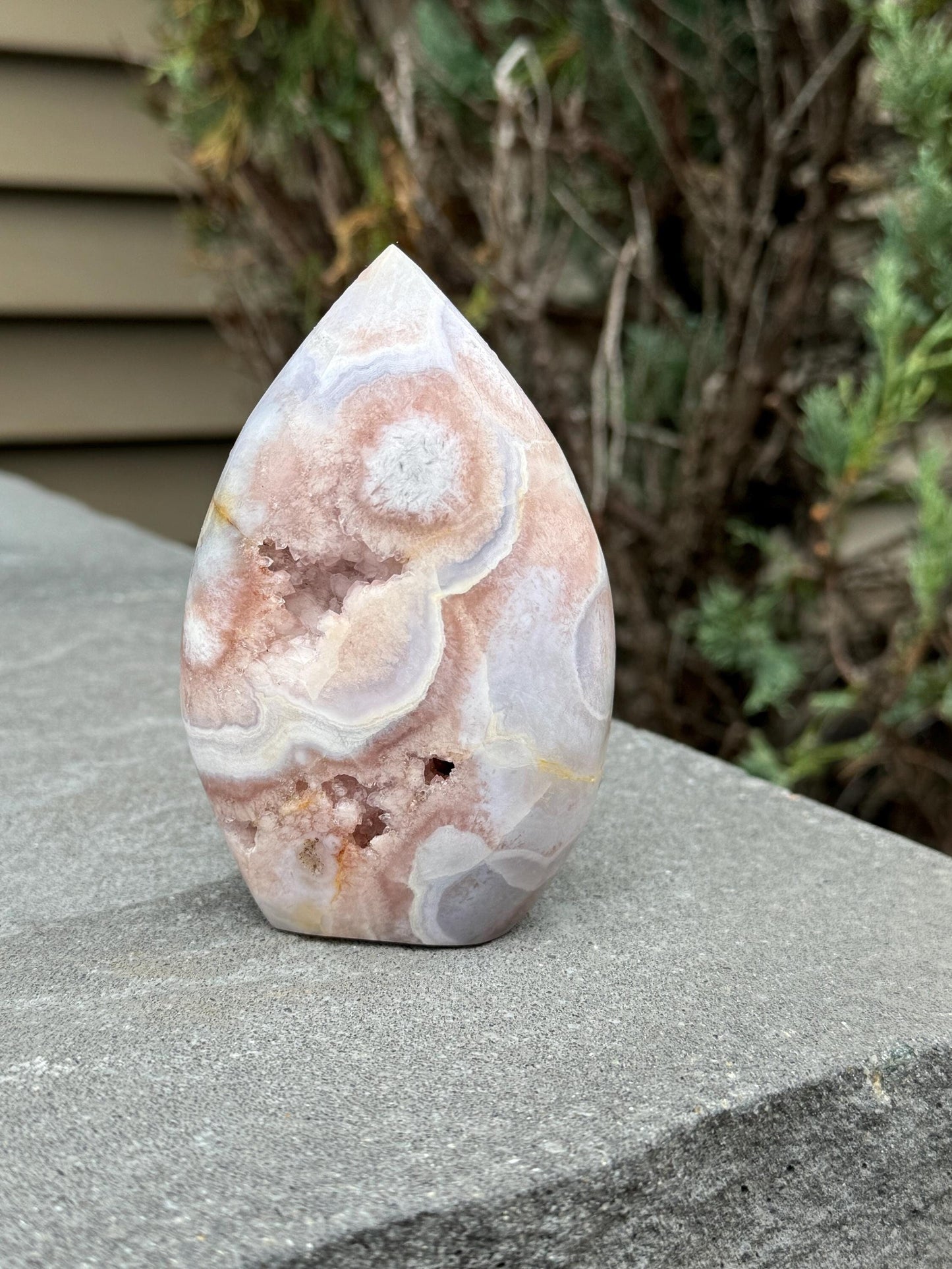 Druzy Pink Amethyst & Agate Flame