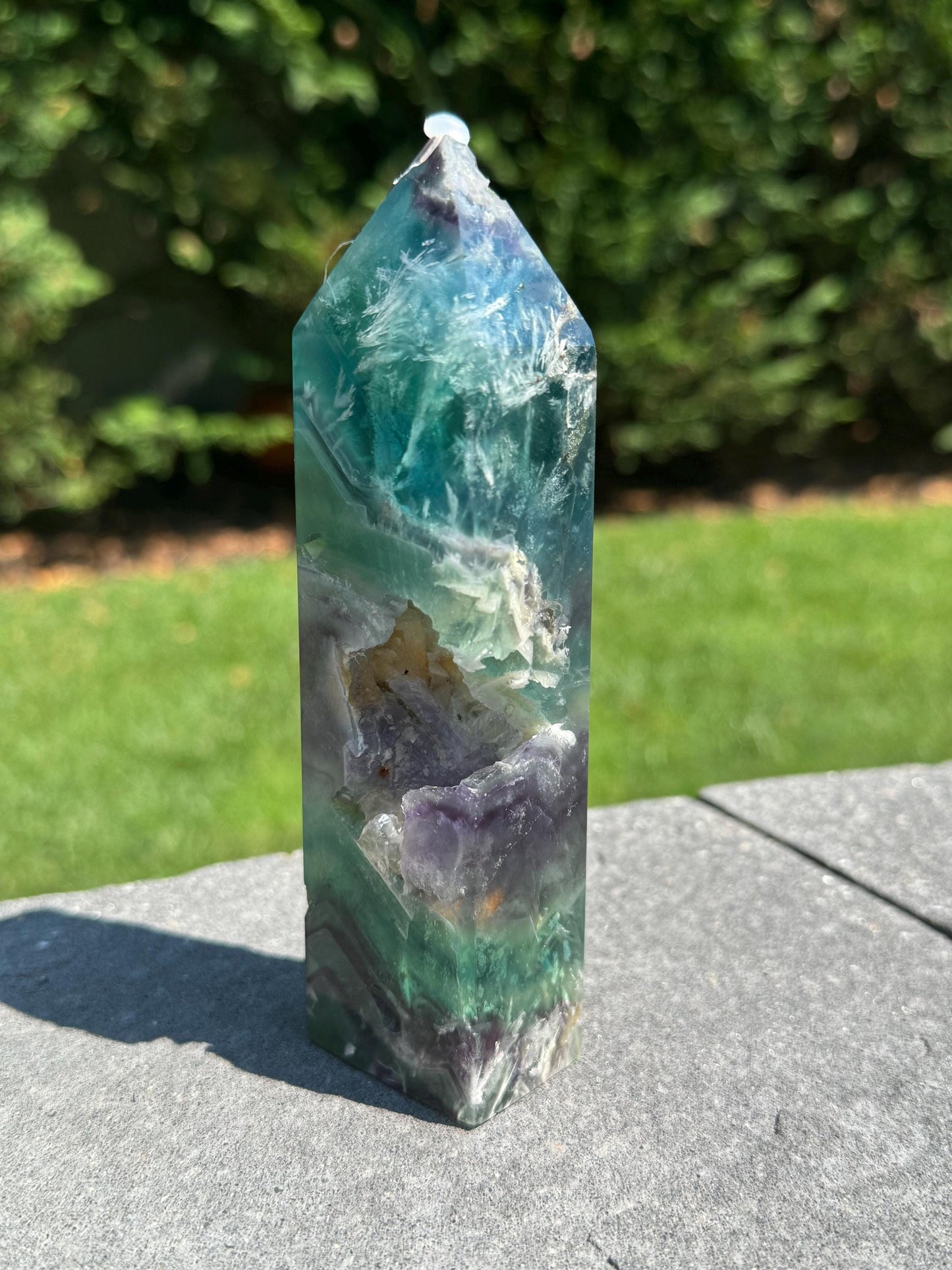 Druzy Feather Fluorite Tower (5.75")