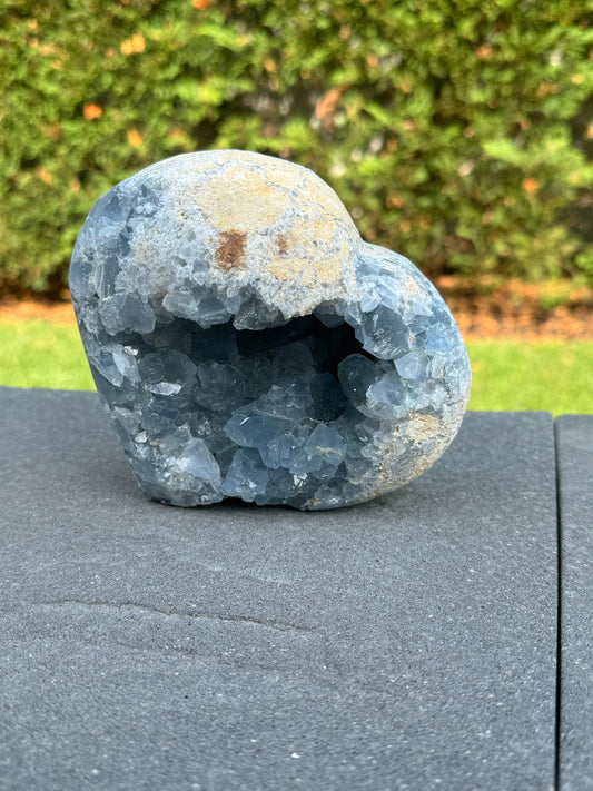 XL Blue Celestite Heart Carving (5.85lbs)