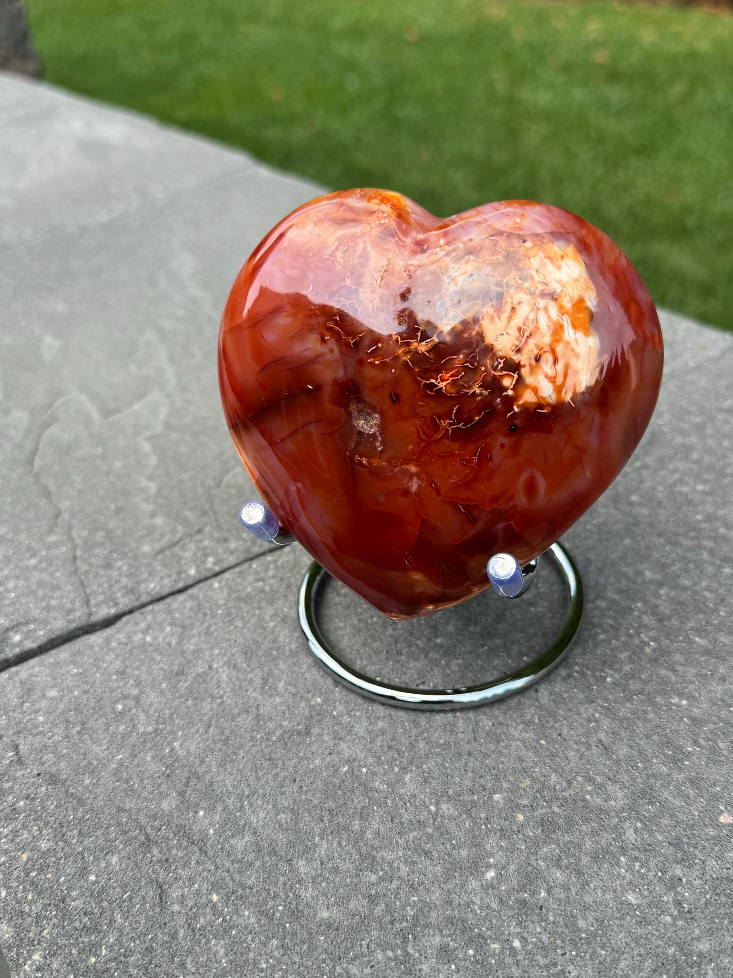 Large Carnelian Heart Carving