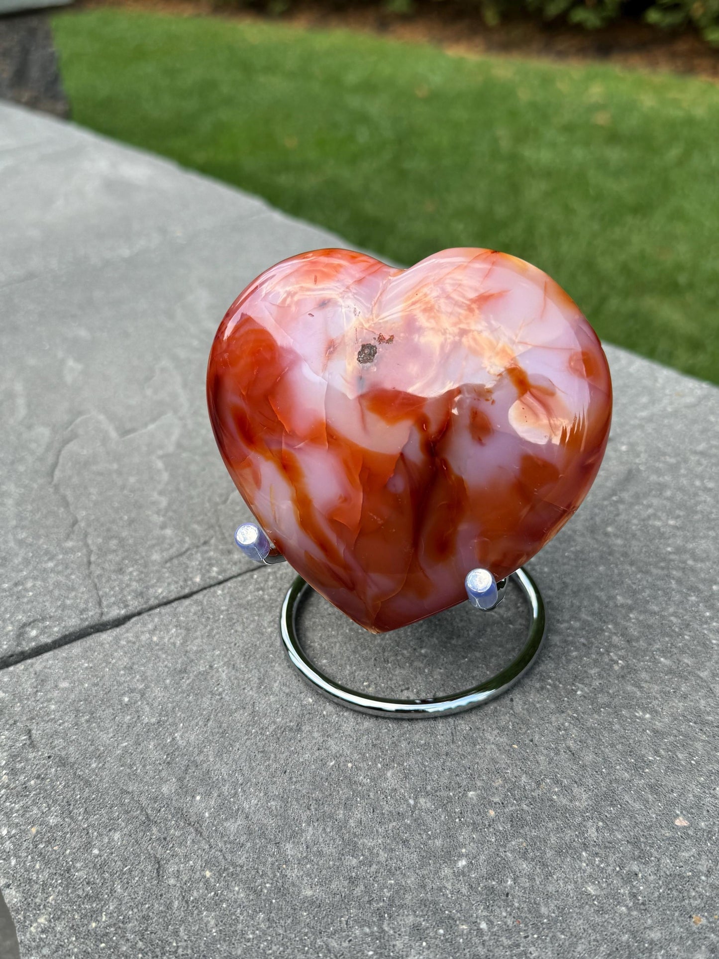 Large Carnelian Heart Carving