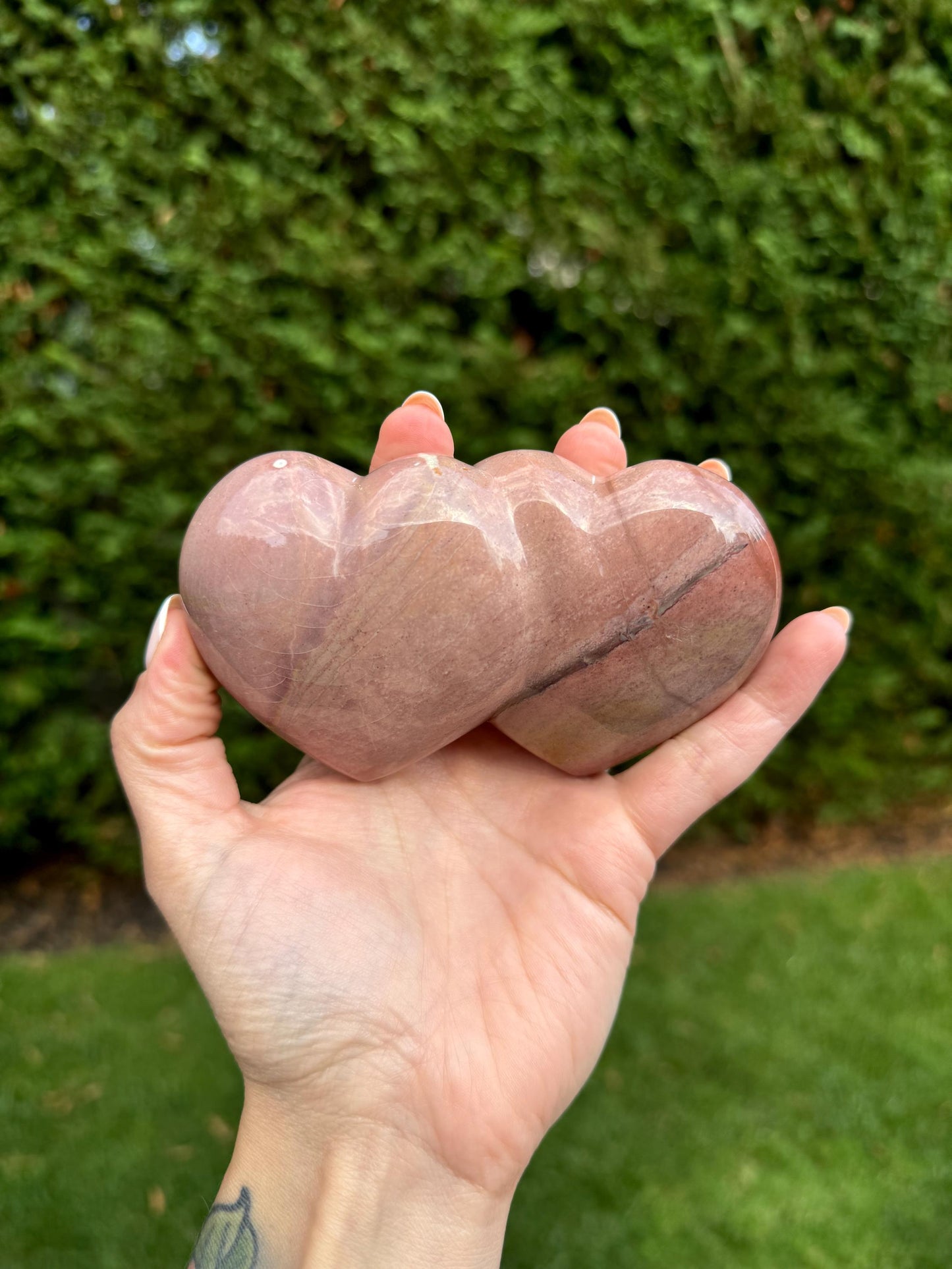 Large Ocean Jasper Double Hearts