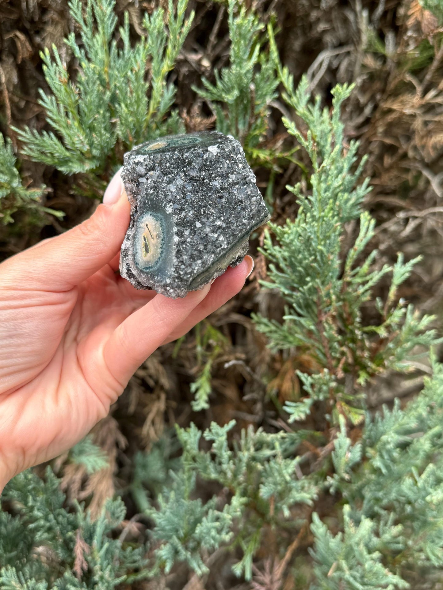 Black Amethyst Stalactite Eye Cluster